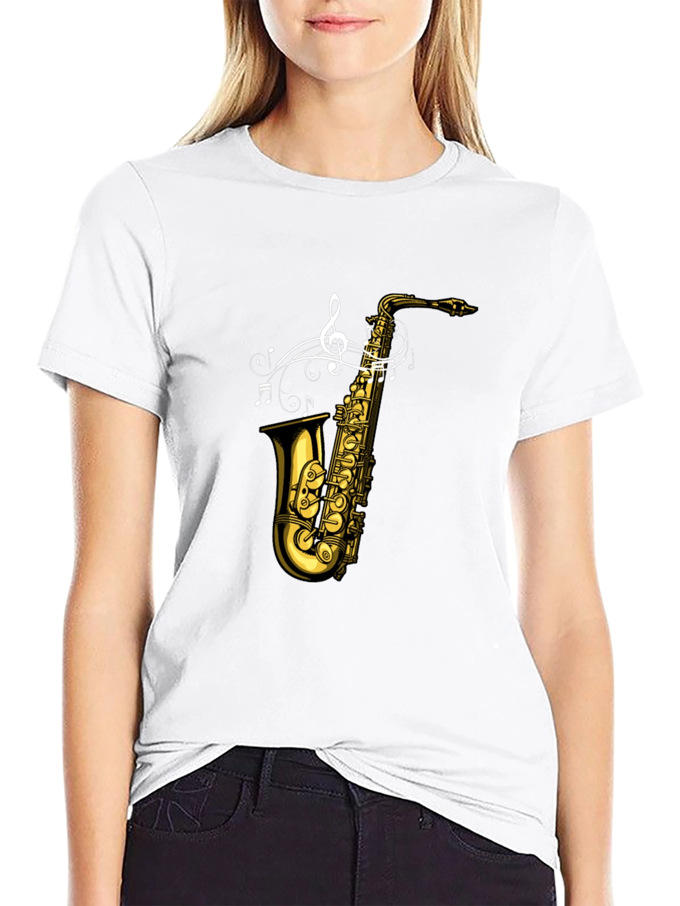 Saxophone Music T-Shirt - Black Graphic Tee