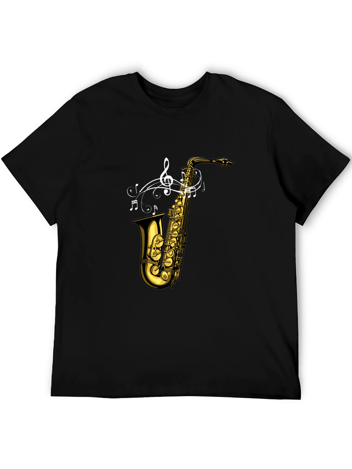 Saxophone Music T-Shirt - Black Graphic Tee