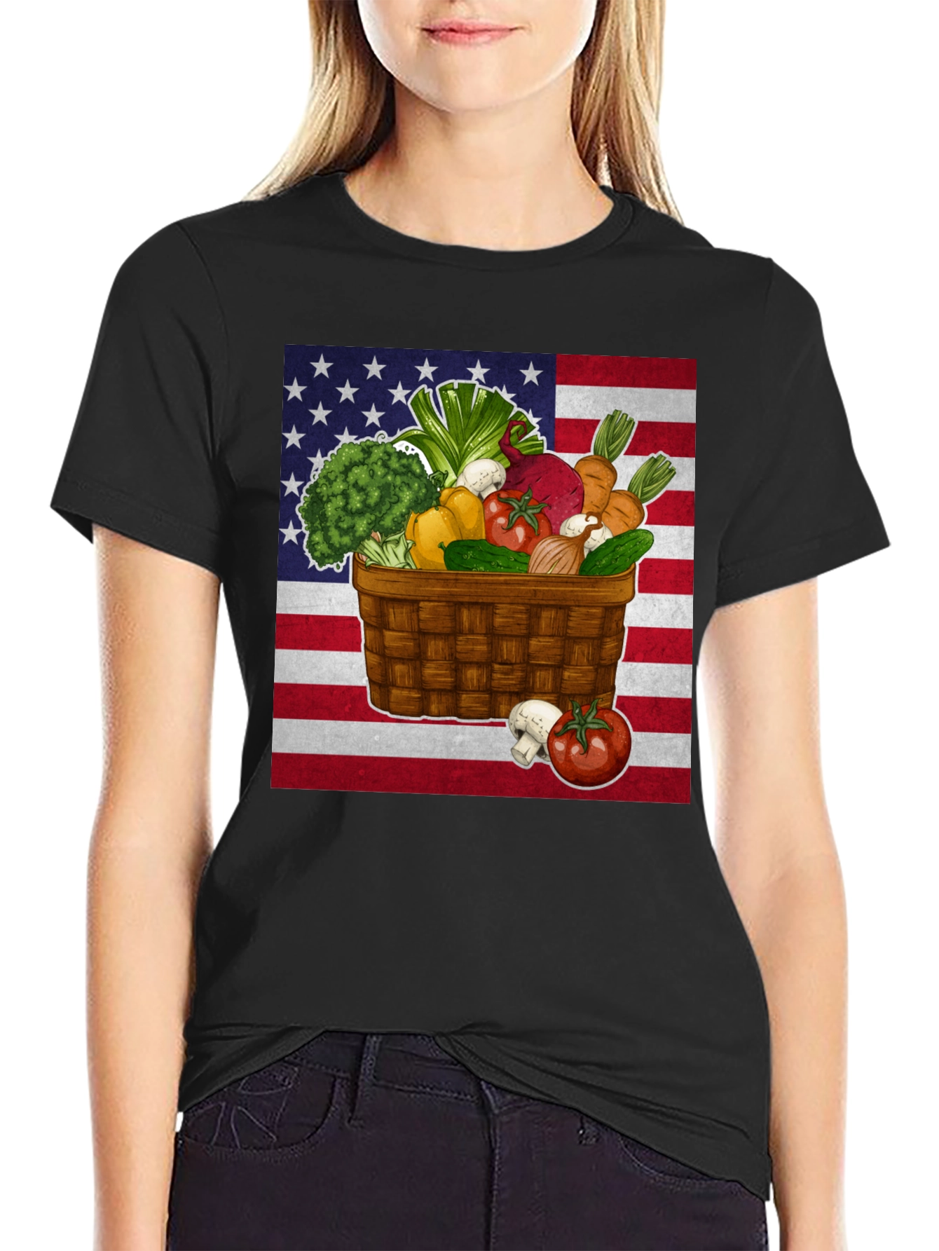 USA Veggie Basket Graphic Tee
