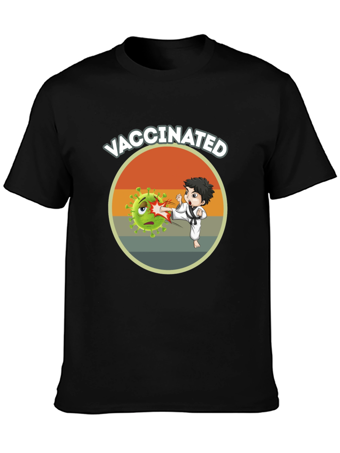 Vaccinated Karate Kick T-Shirt