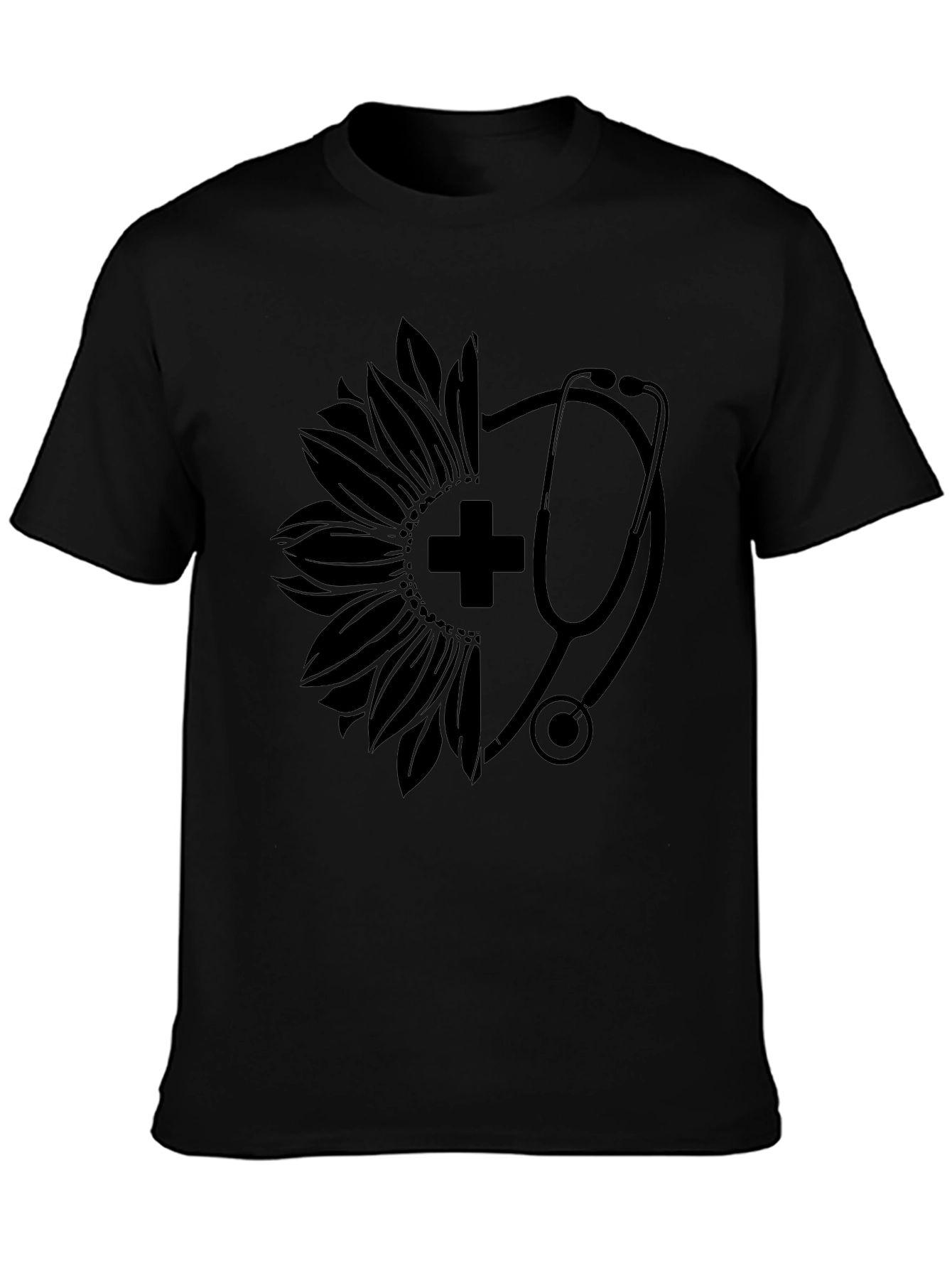 Nurse Sunflower Stethoscope Graphic Tee