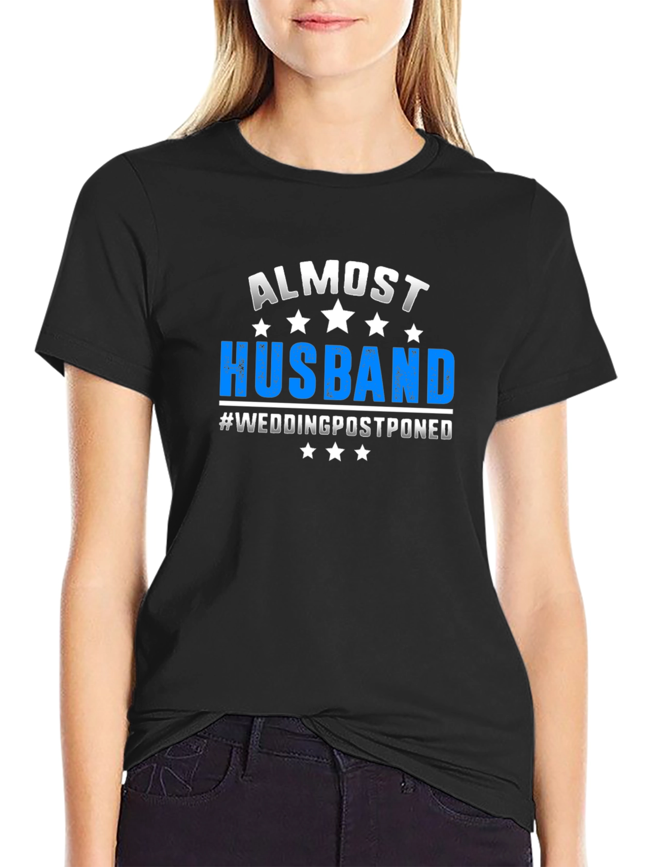 Almost Husband Wedding Postponed Novelty Graphic T-Shirt