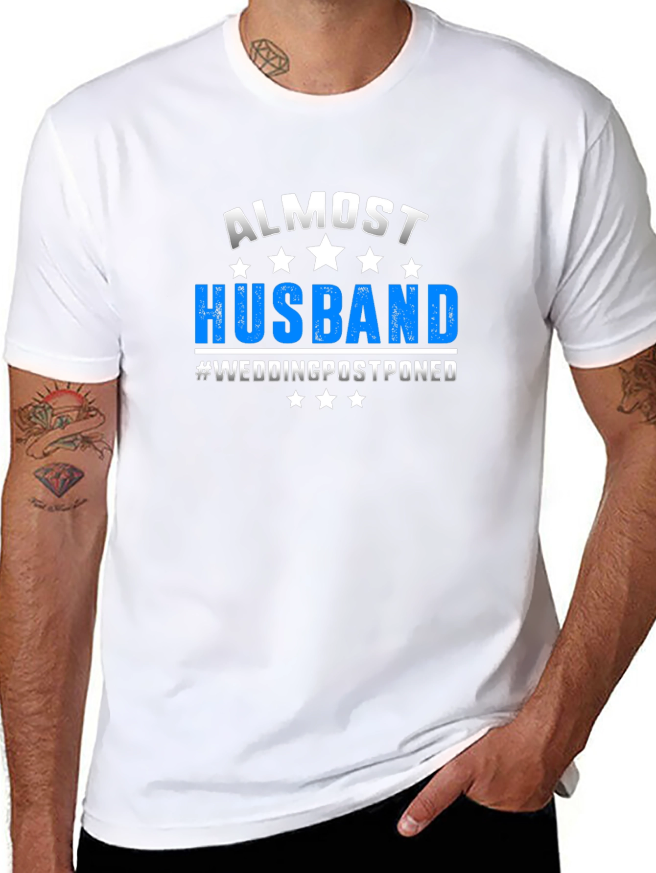Almost Husband Wedding Postponed Novelty Graphic T-Shirt