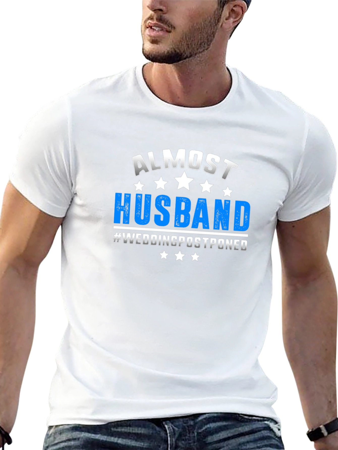 Almost Husband Wedding Postponed Novelty Graphic T-Shirt