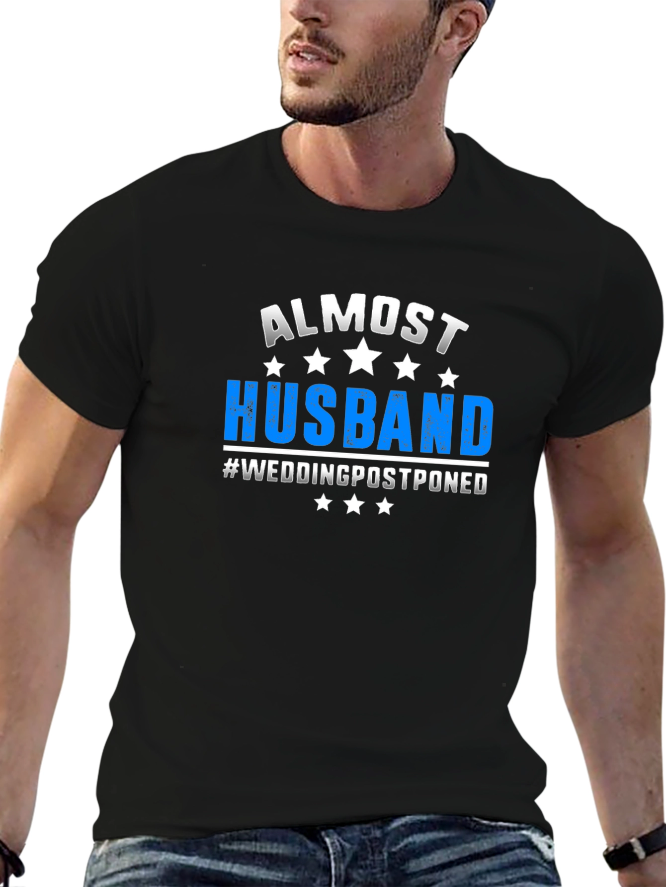 Almost Husband Wedding Postponed Novelty Graphic T-Shirt