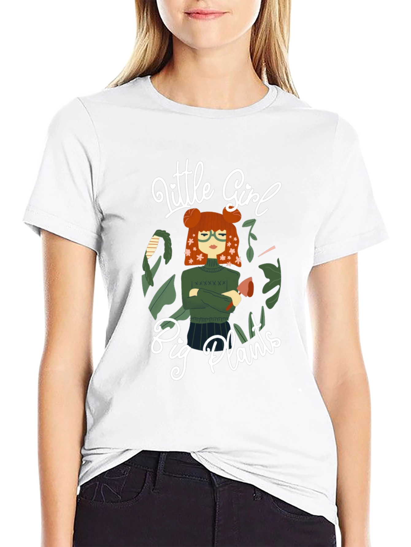 Little Girl Big Plants Graphic Tee