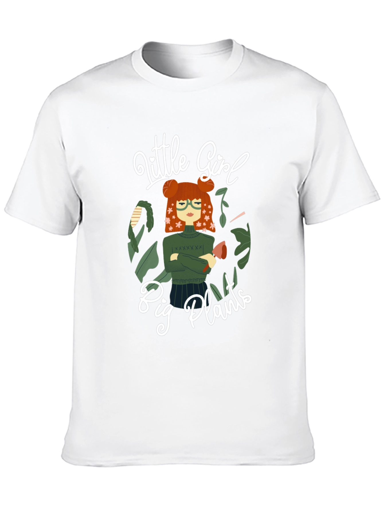 Little Girl Big Plants Graphic Tee