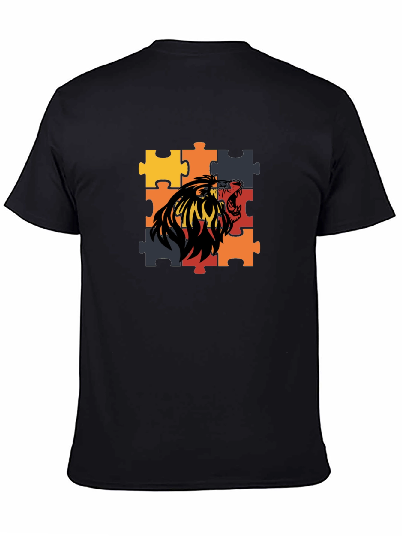 Puzzle Lion Graphic Tee - Premium Cotton Blend