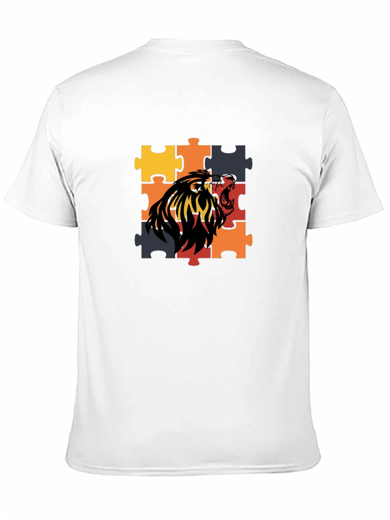 Puzzle Lion Graphic Tee - Premium Cotton Blend