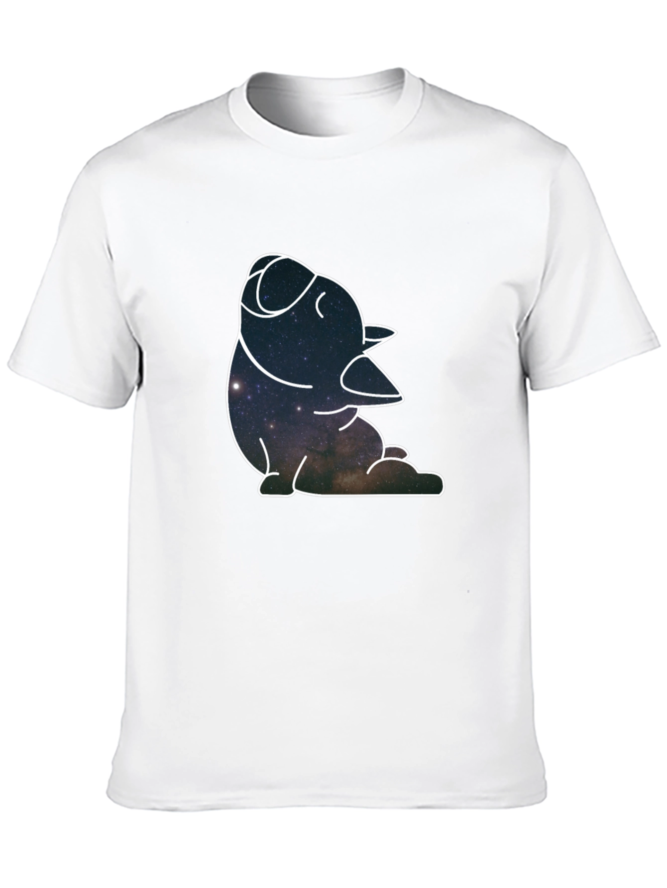 Galaxy Duck Outline Black T-Shirt