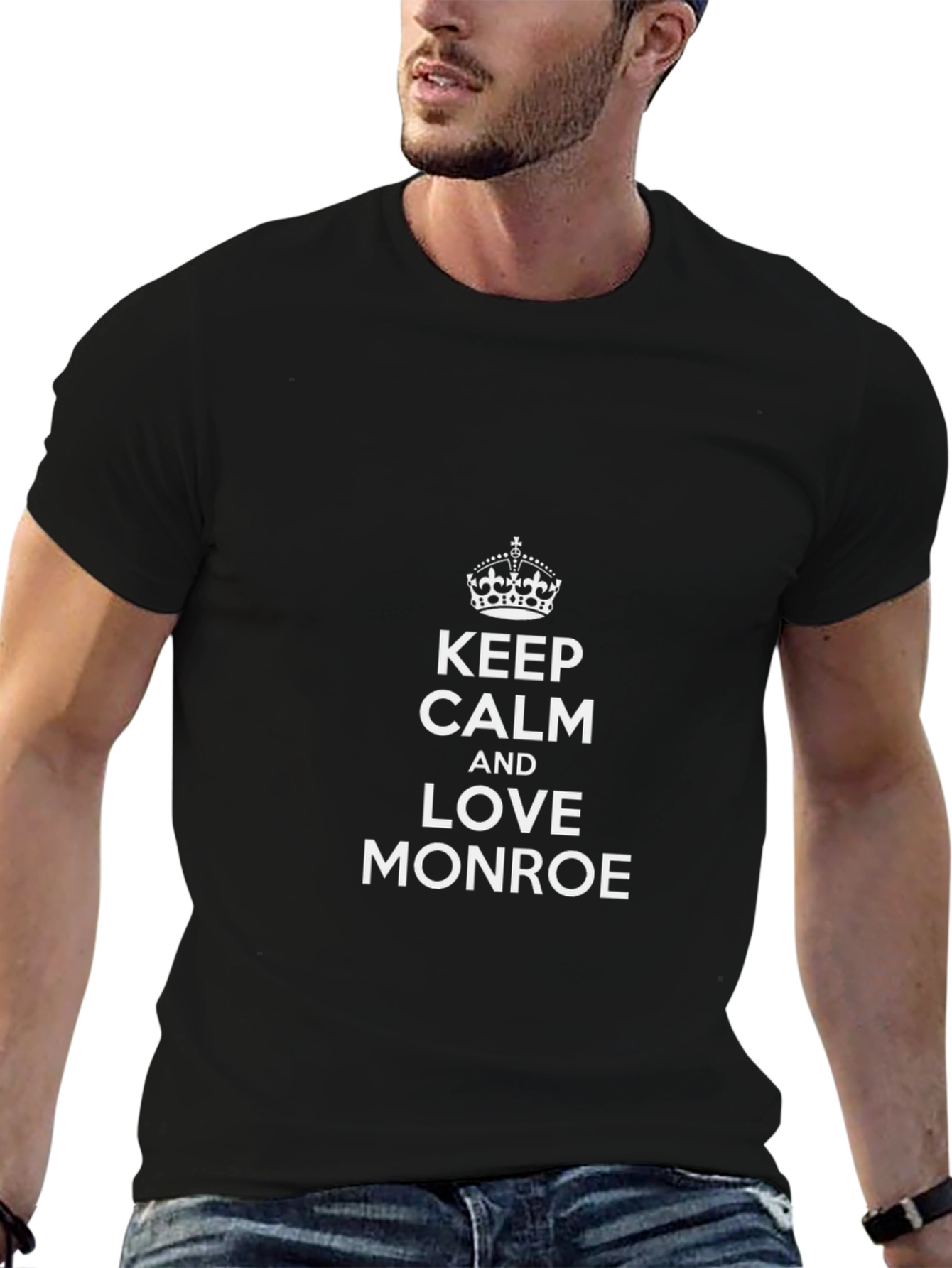 Keep Calm and Love Monroe Black Tee