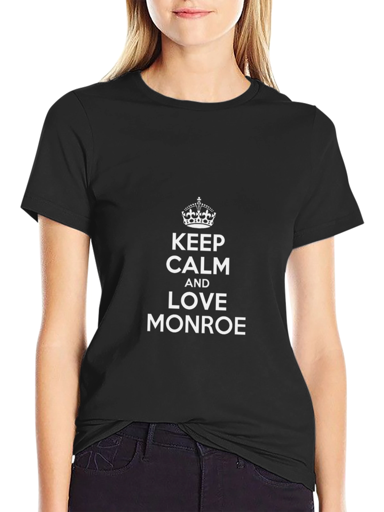 Keep Calm and Love Monroe Black Tee