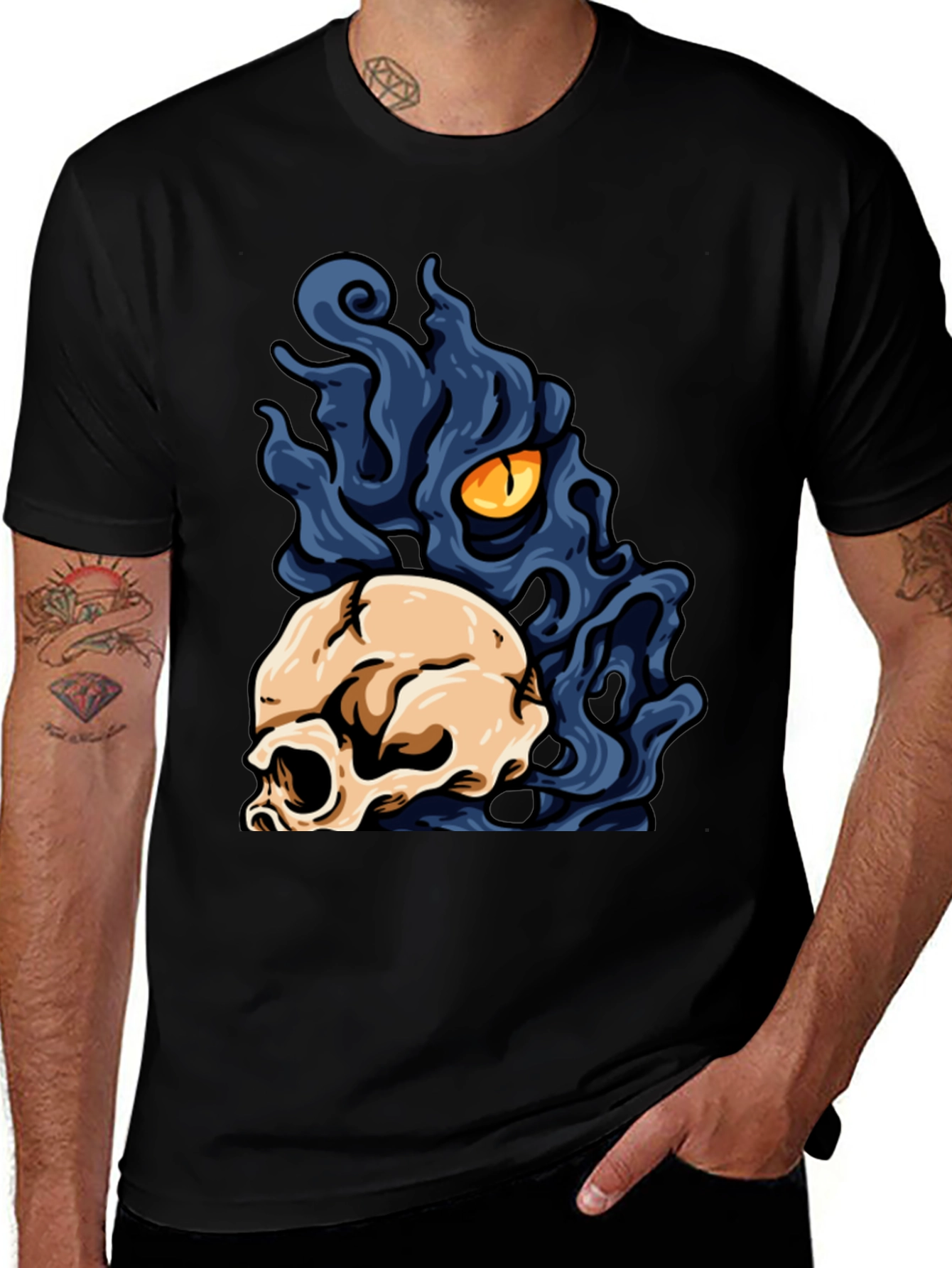Skull & Monster Eye Graphic Tee