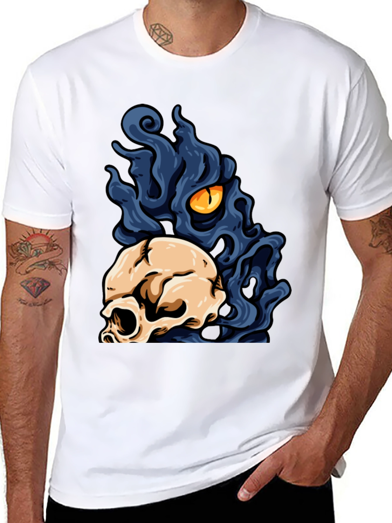 Skull & Monster Eye Graphic Tee