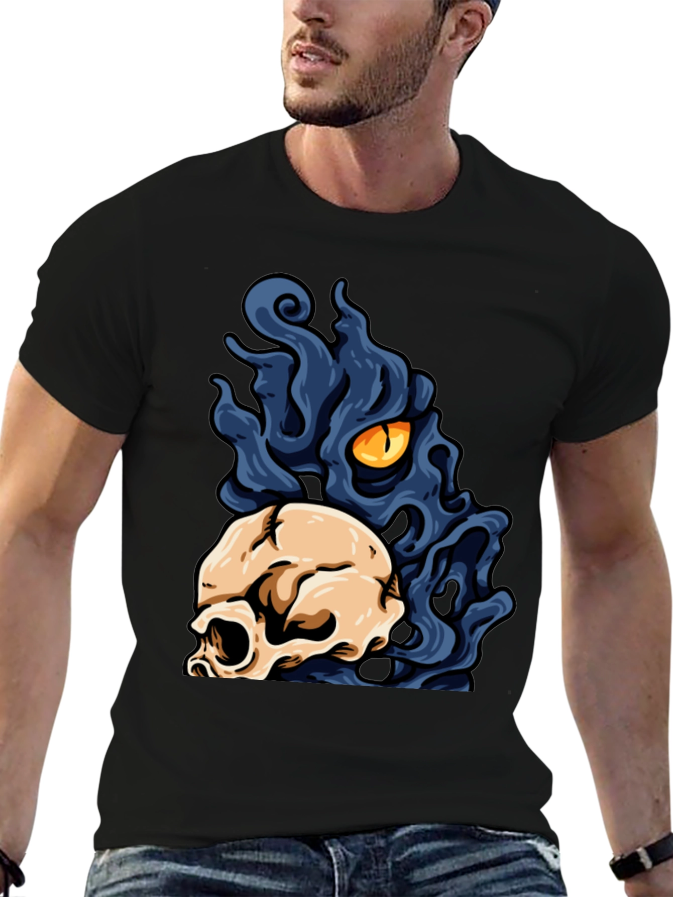Skull & Monster Eye Graphic Tee