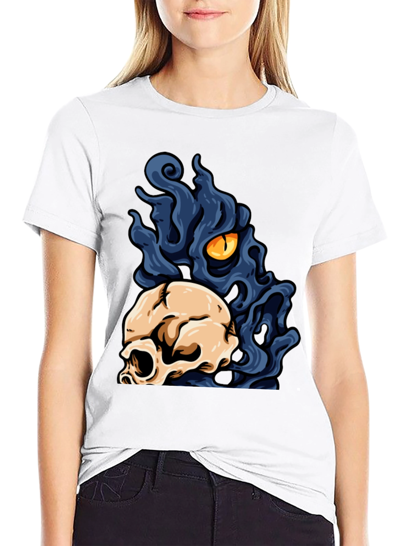 Skull & Monster Eye Graphic Tee