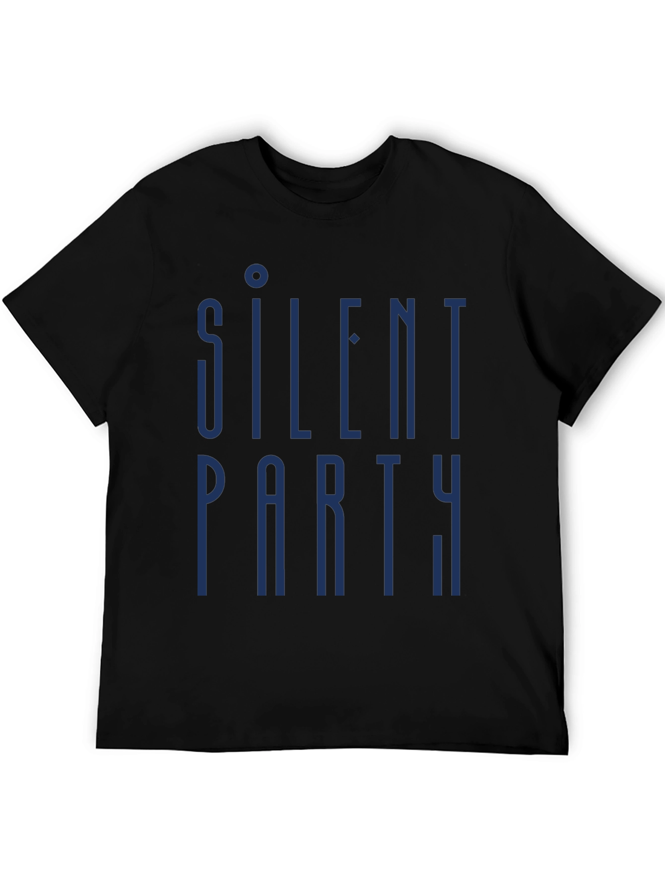 Silent Party Graphic Tee - Mens Black Cotton T-Shirt