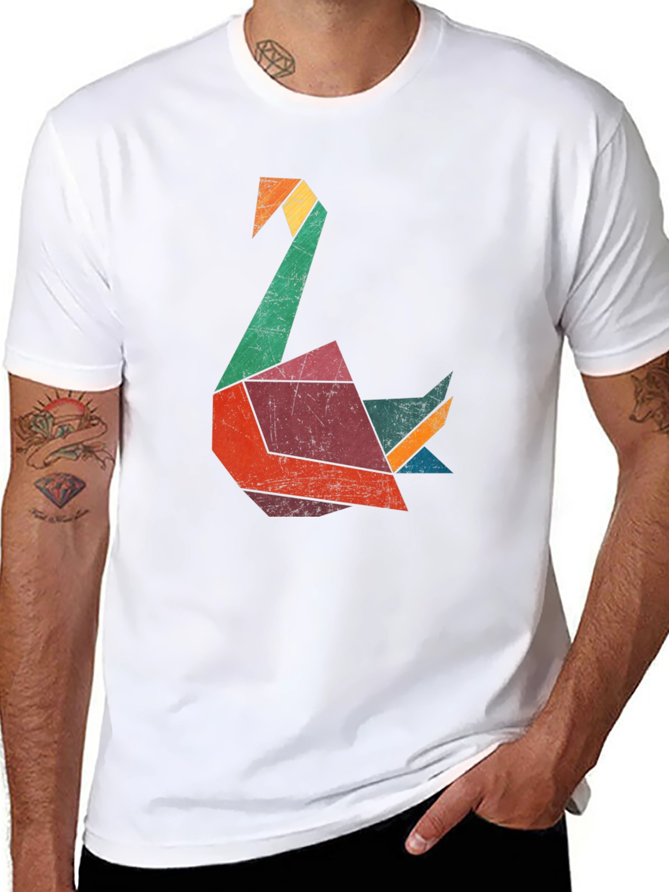 Geometric Swan Graphic Tee