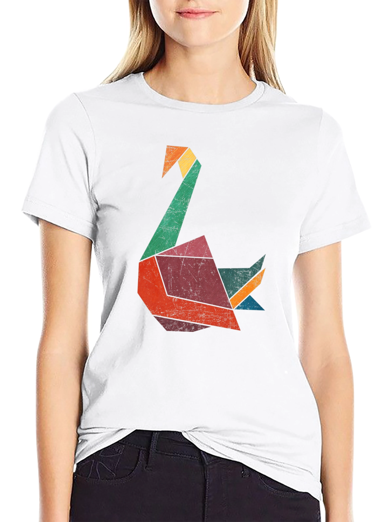 Geometric Swan Graphic Tee