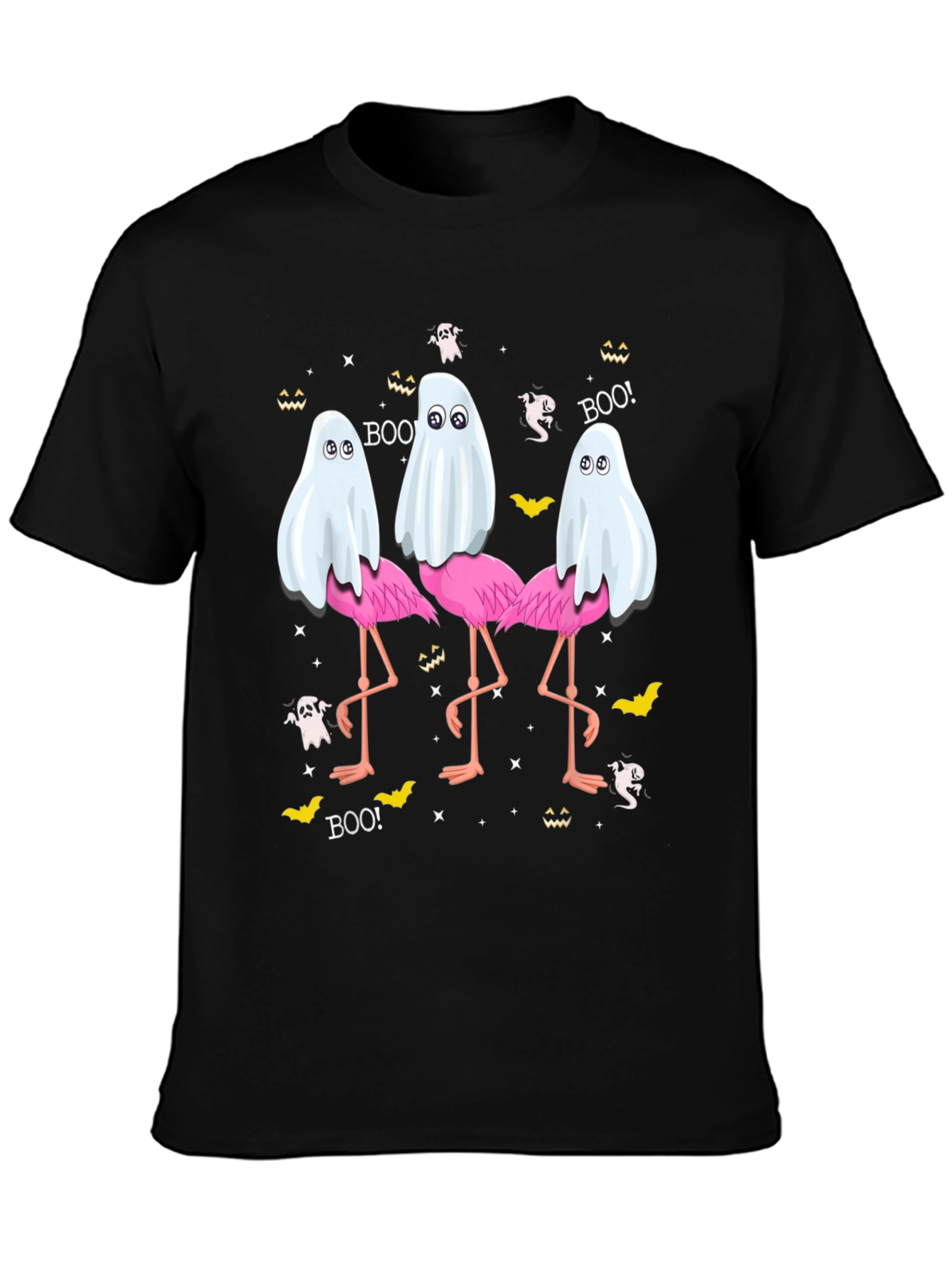 Halloween Ghost Flamingo T-Shirt