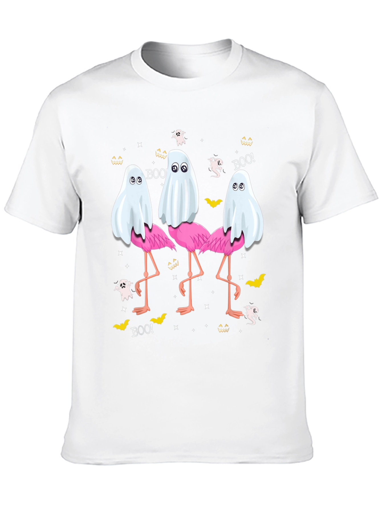 Halloween Ghost Flamingo T-Shirt