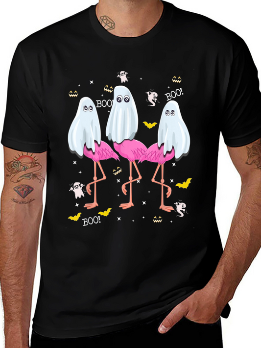 Halloween Ghost Flamingo T-Shirt