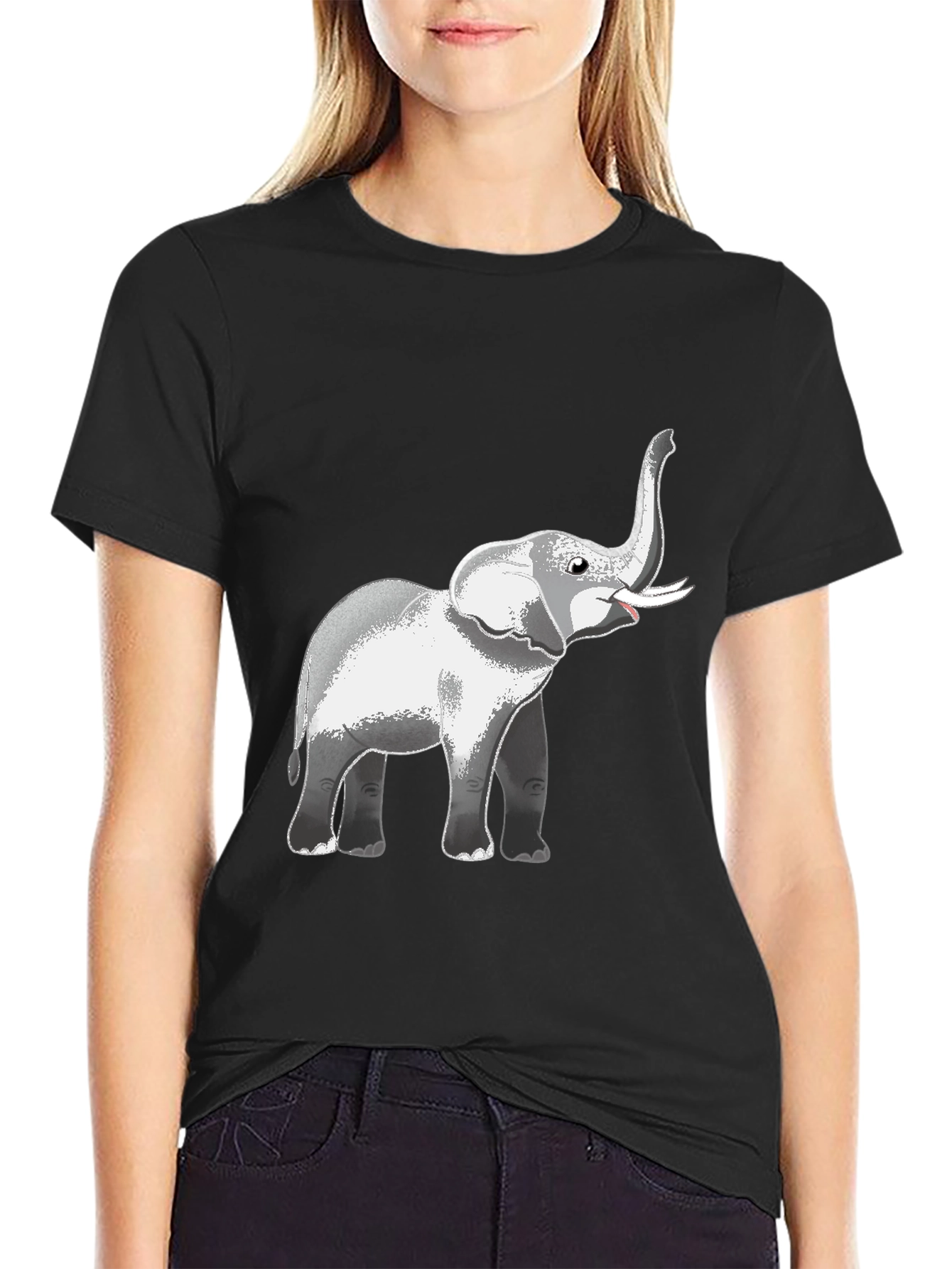 Elephant Graphic Black T-Shirt