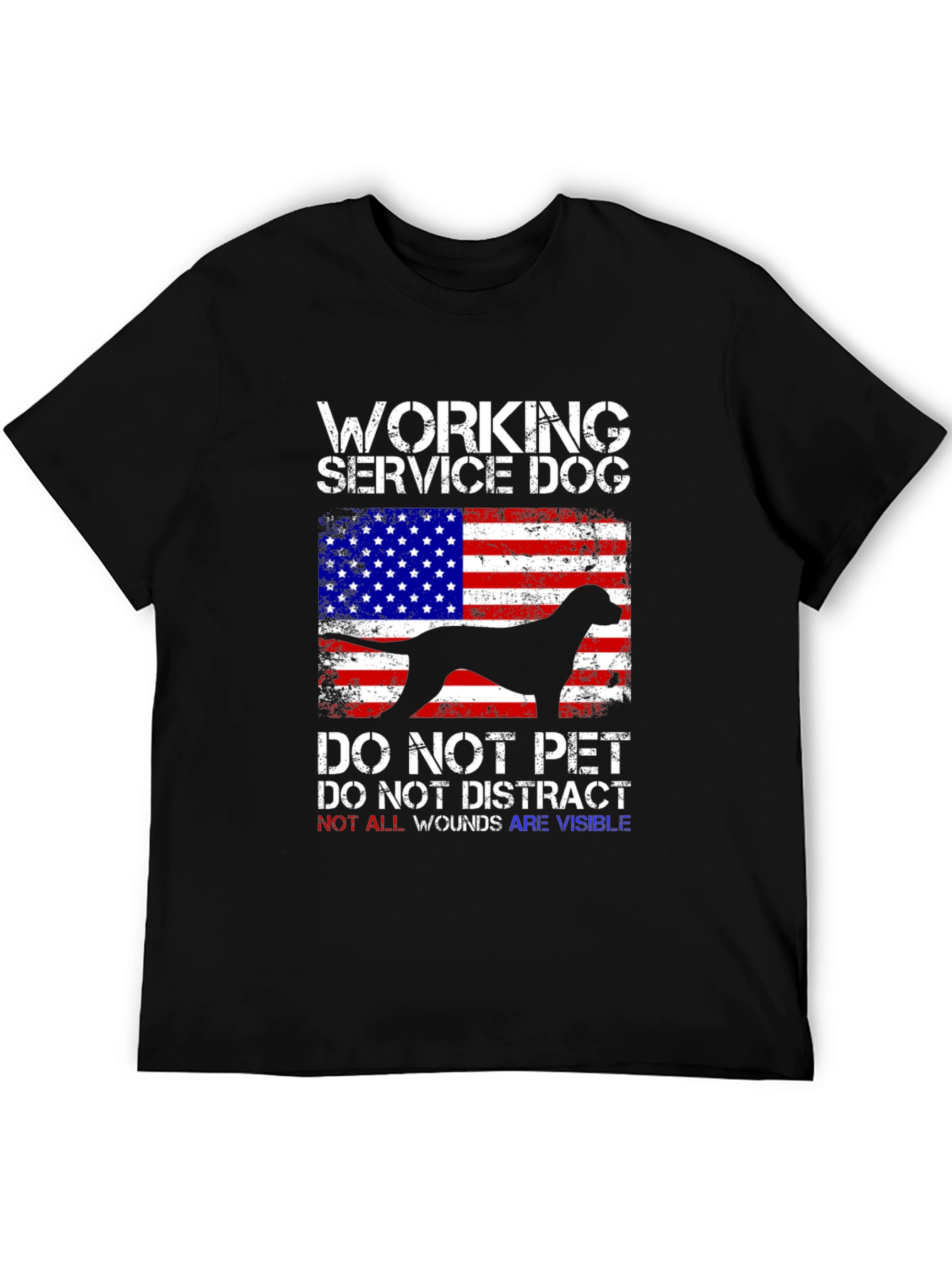 Working Service Dog USA Flag T-Shirt