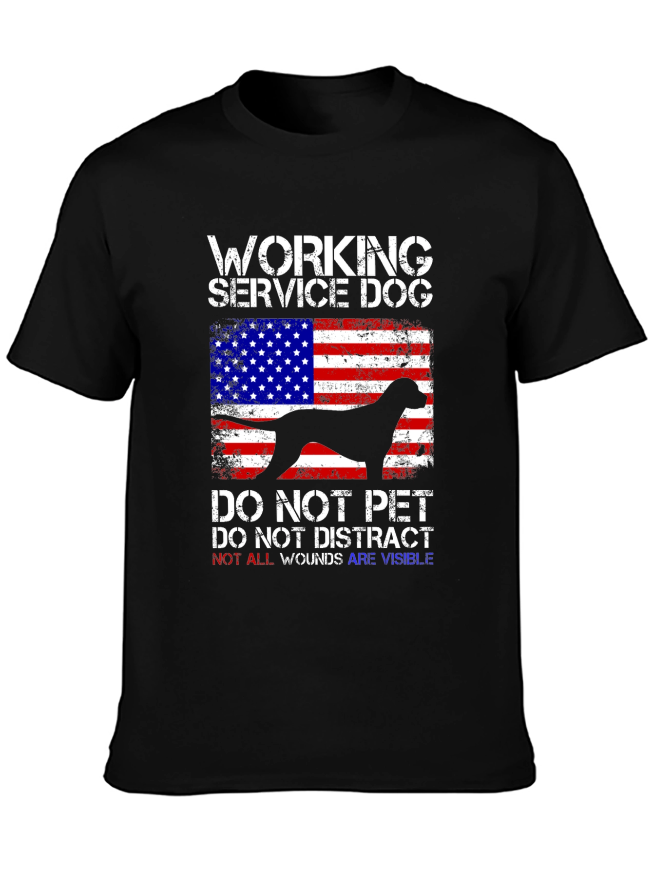 Working Service Dog USA Flag T-Shirt