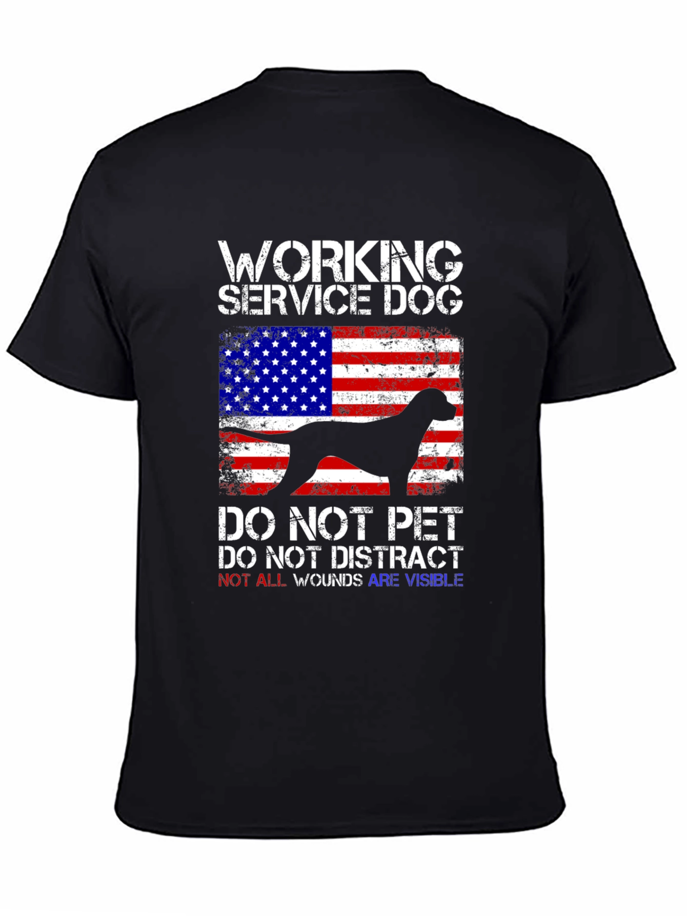 Working Service Dog USA Flag T-Shirt