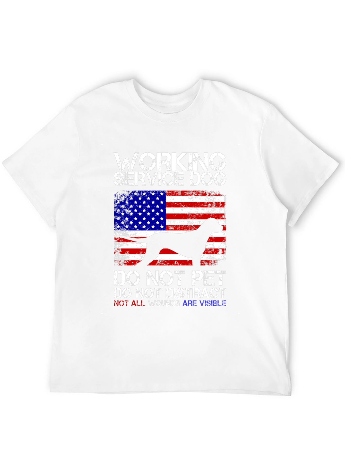 Working Service Dog USA Flag T-Shirt