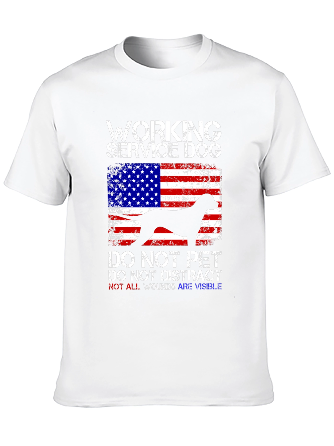 Working Service Dog USA Flag T-Shirt