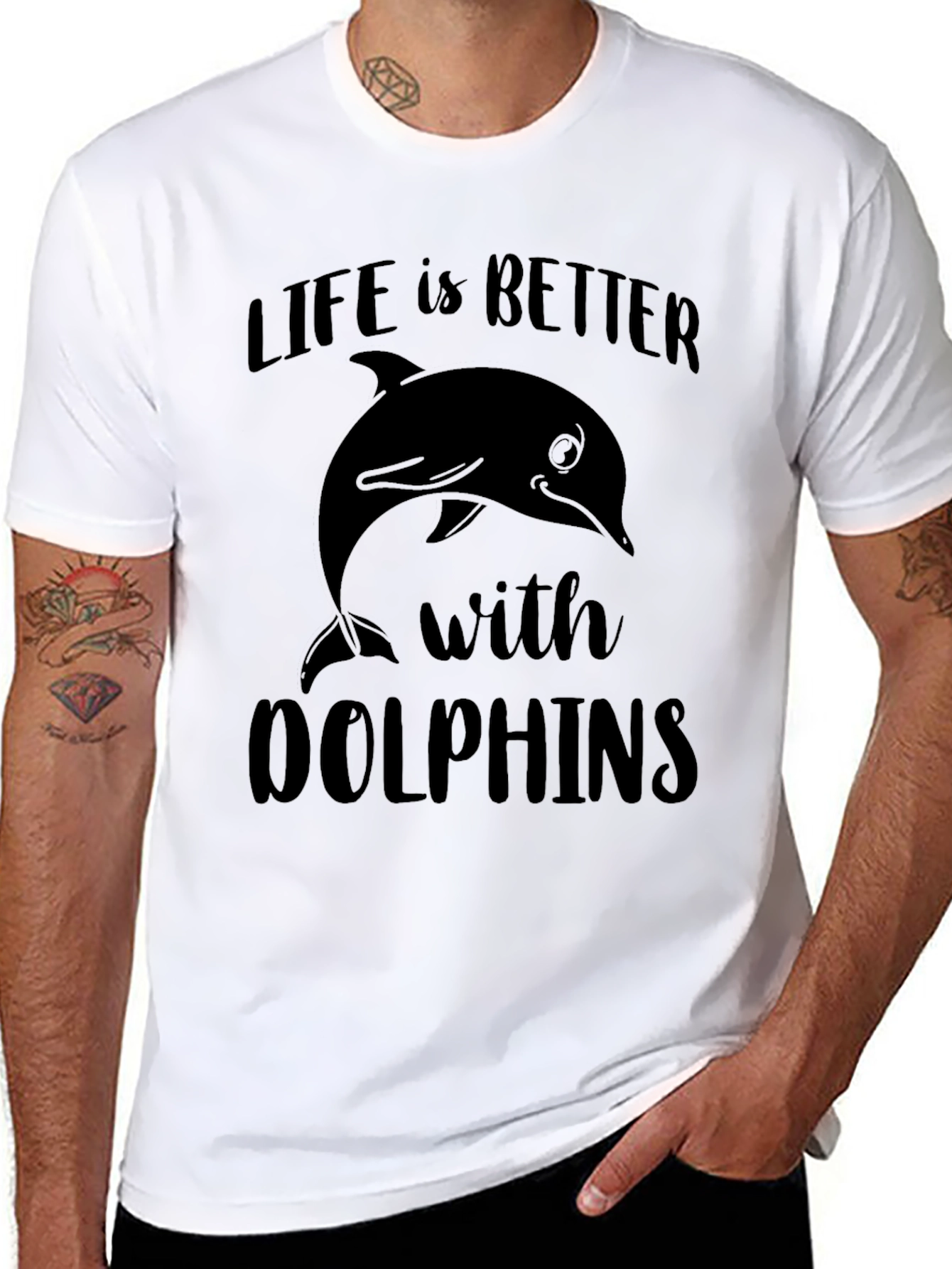 Life is Better with Dolphins Graphic T-Shirt