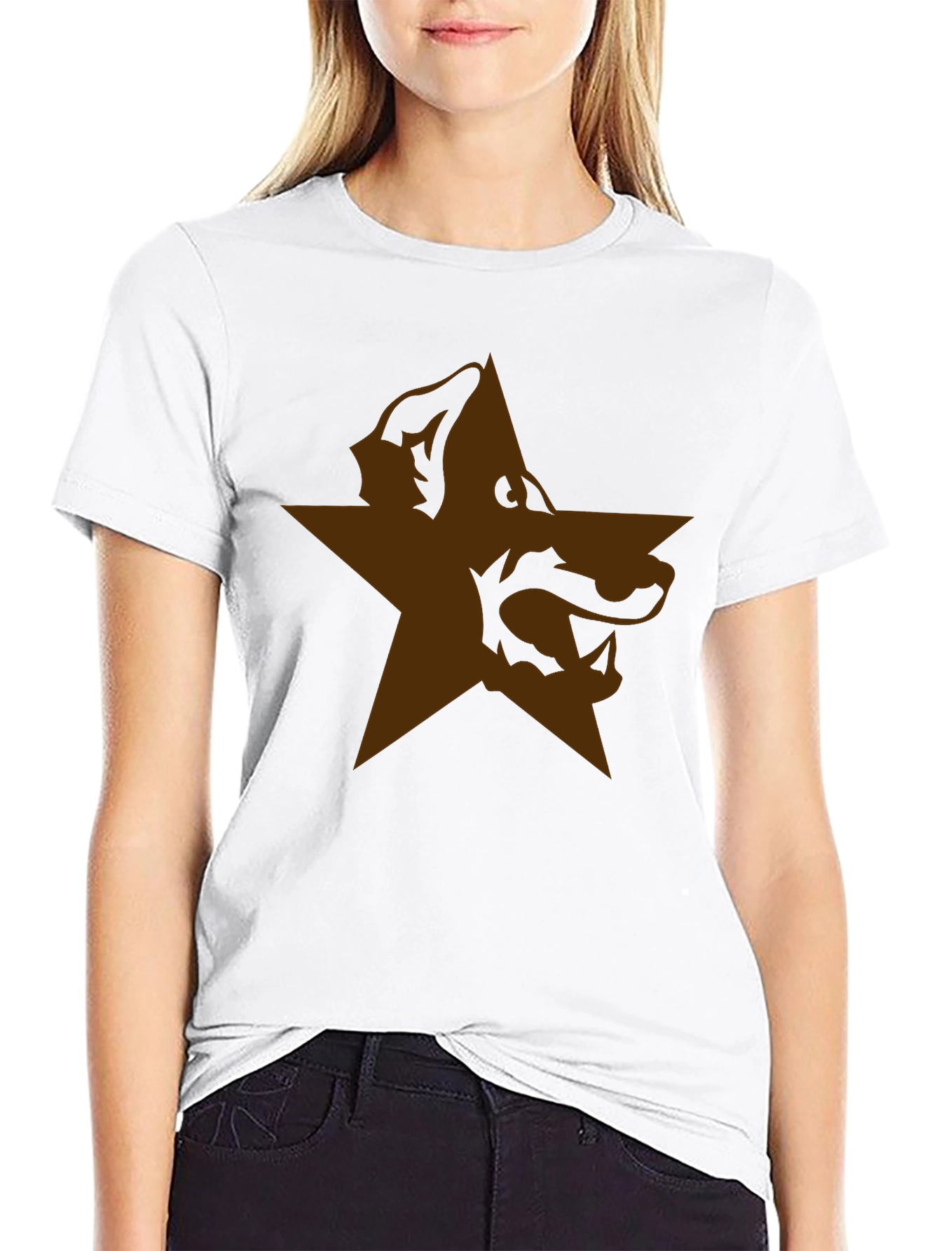 Graphic Star Wolf Tee - Mens Black T-Shirt
