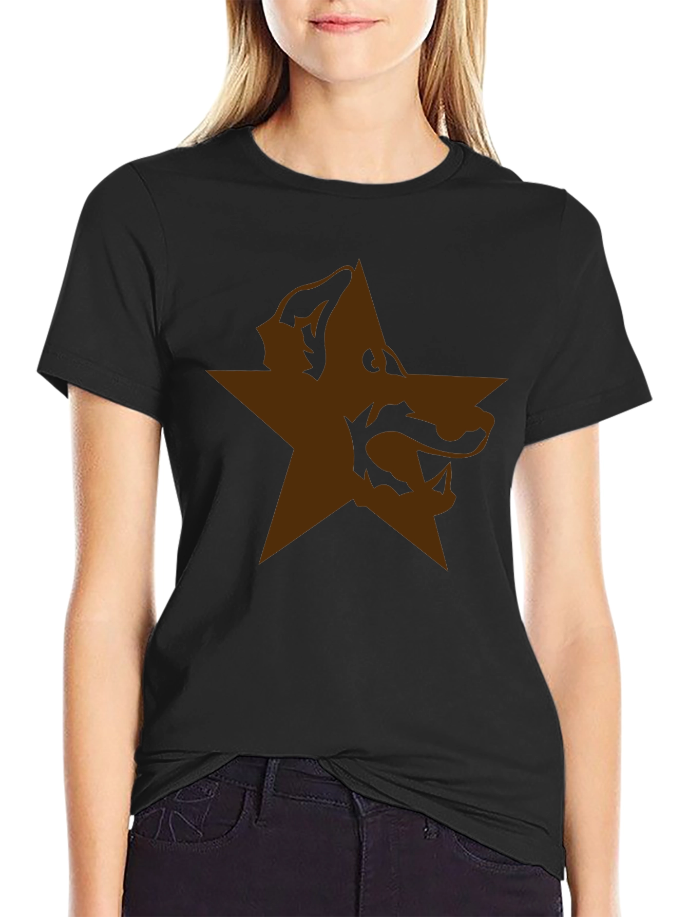 Graphic Star Wolf Tee - Mens Black T-Shirt