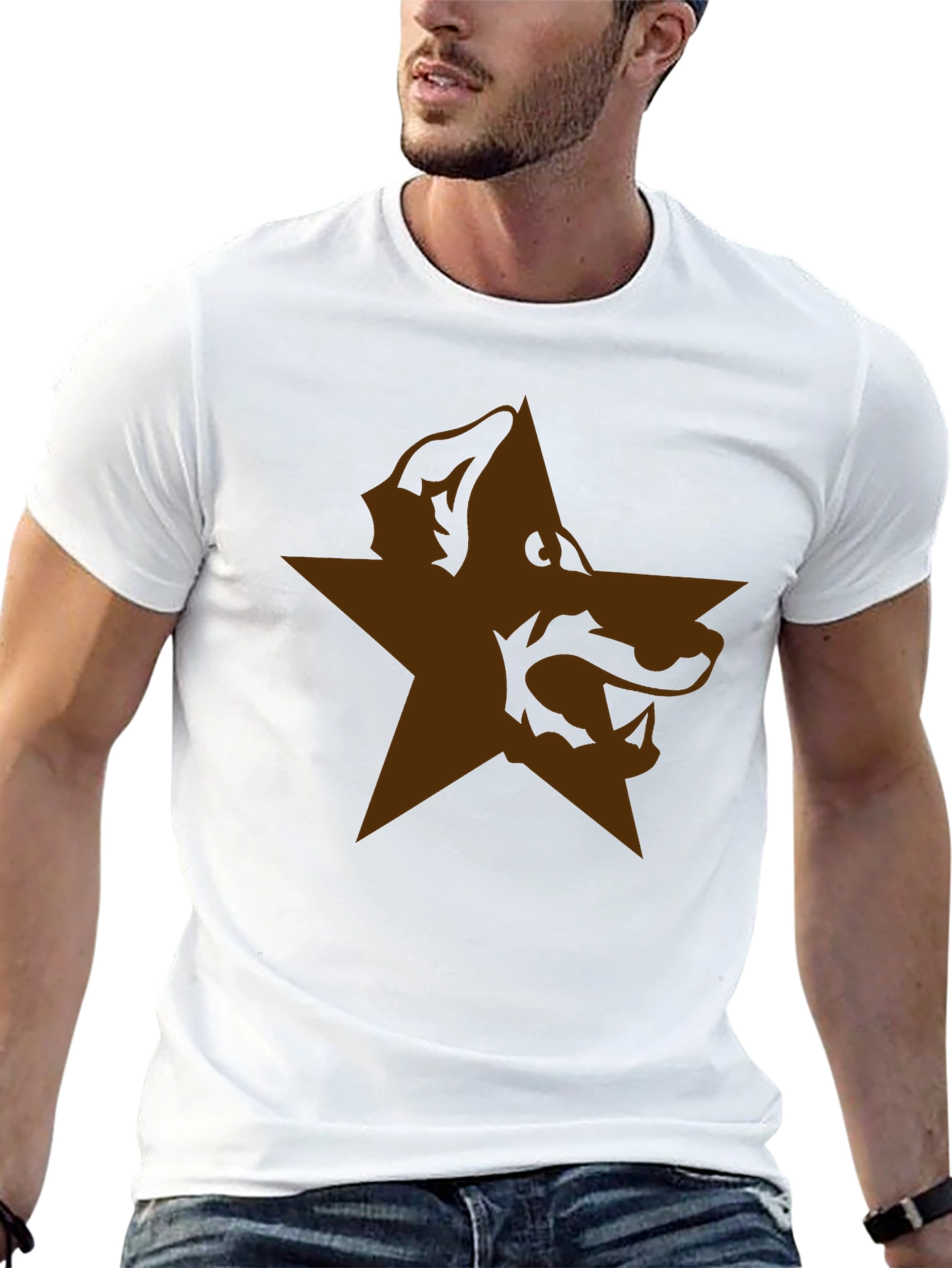 Graphic Star Wolf Tee - Mens Black T-Shirt