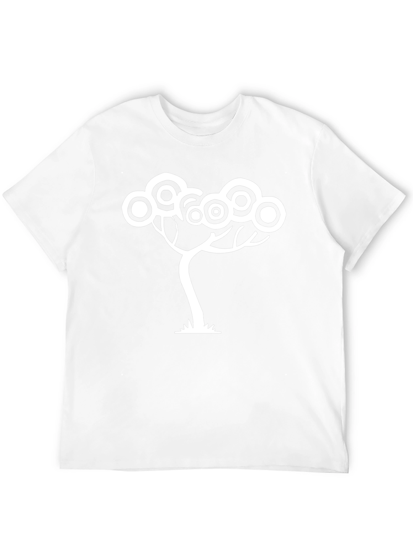 Abstract Tree Graphic Tee - Black Cotton T-Shirt