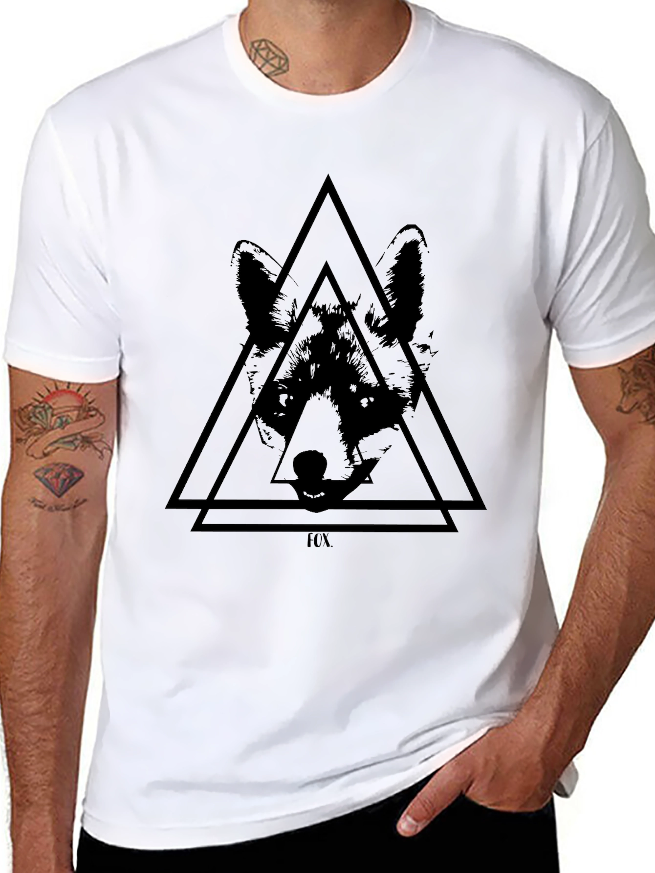 Geometric Wolf Graphic T-Shirt