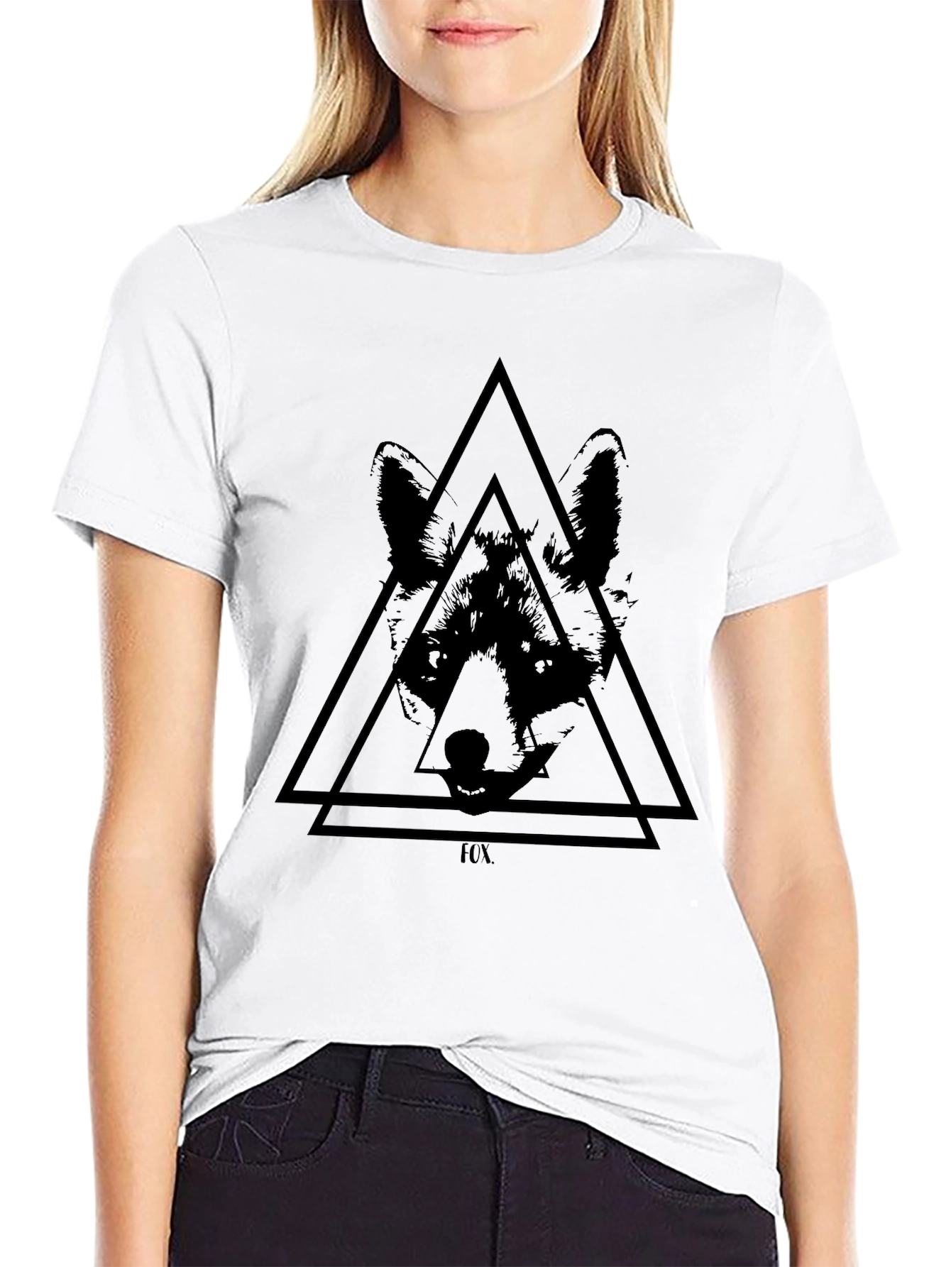 Geometric Wolf Graphic T-Shirt