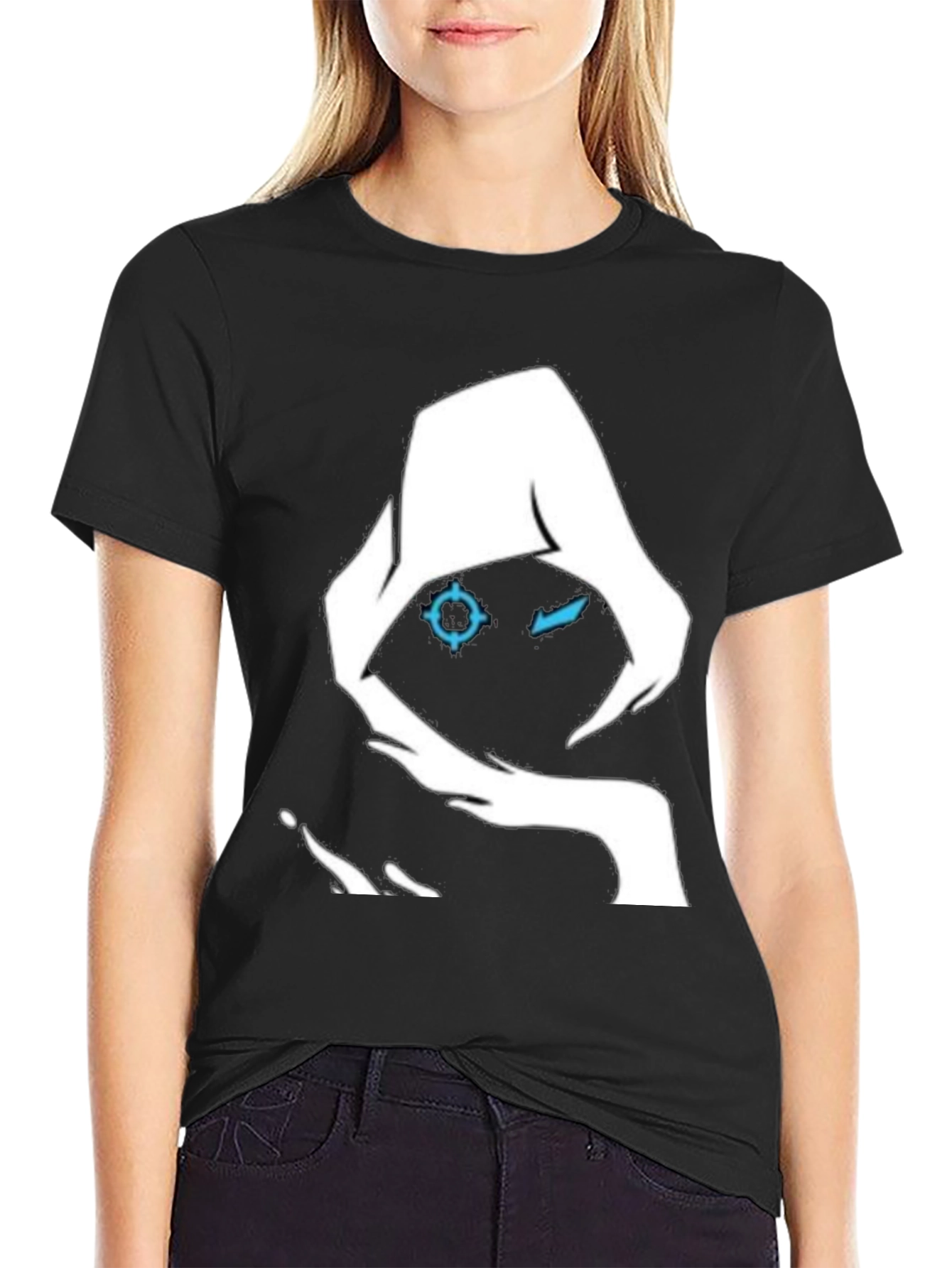 Mystic Hooded Graphic Tee - Black