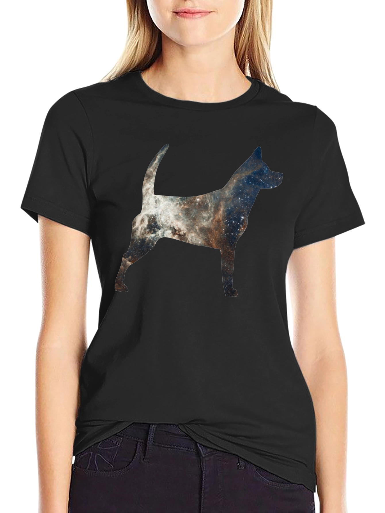 Galaxy Dog Silhouette Graphic Tee