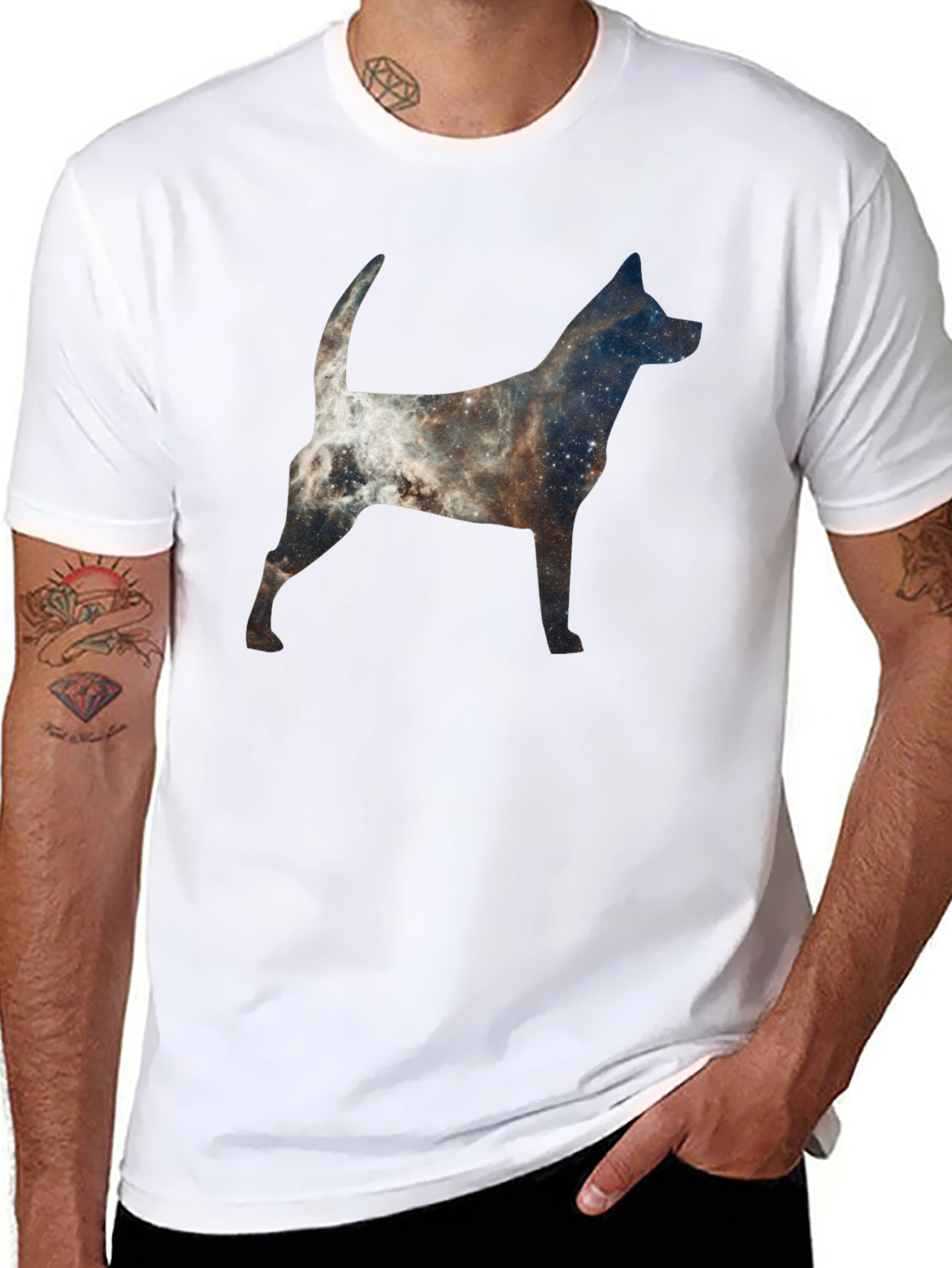 Galaxy Dog Silhouette Graphic Tee