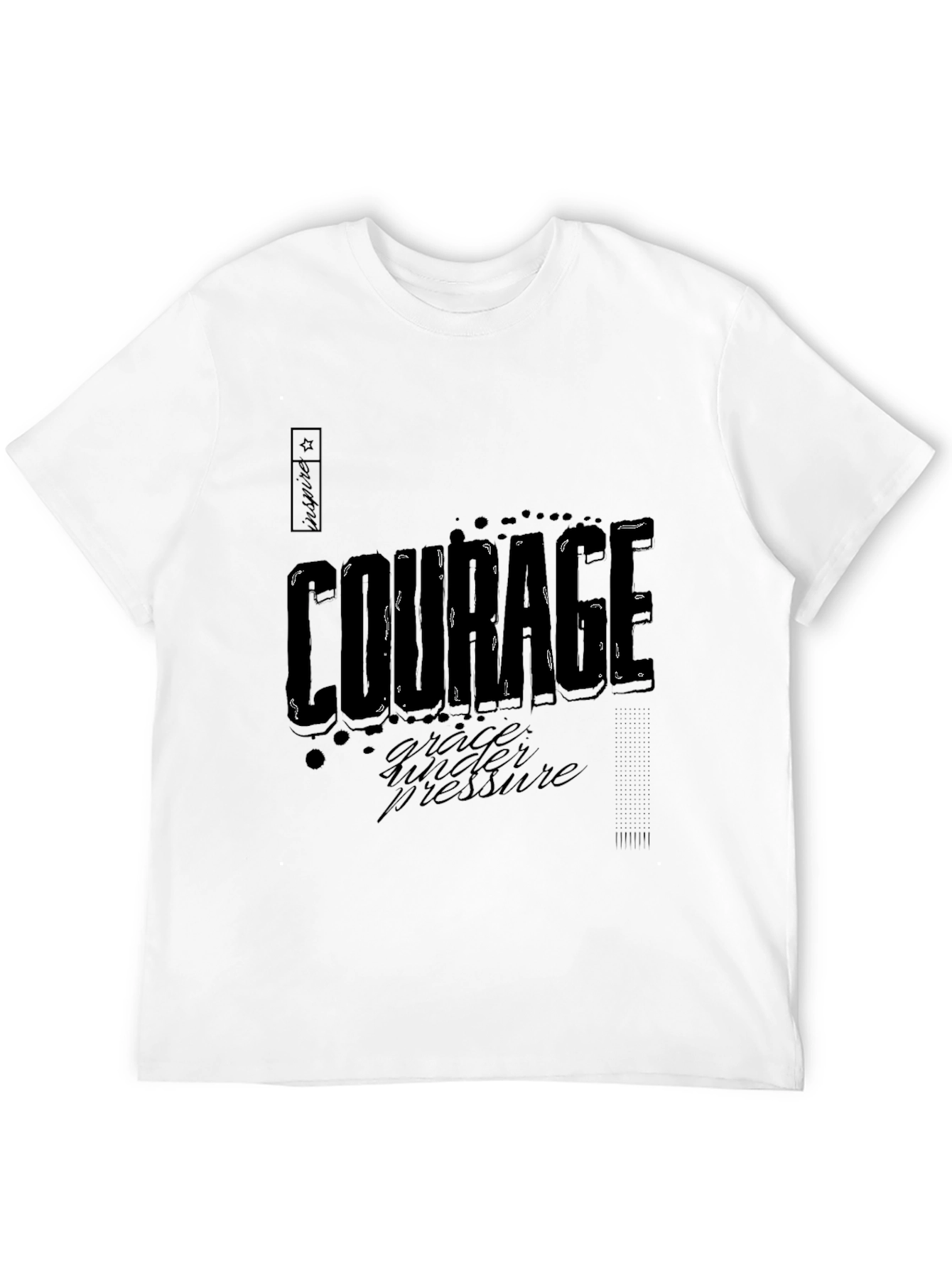Courage Graphic Black T-Shirt: Grace Under Pressure Design