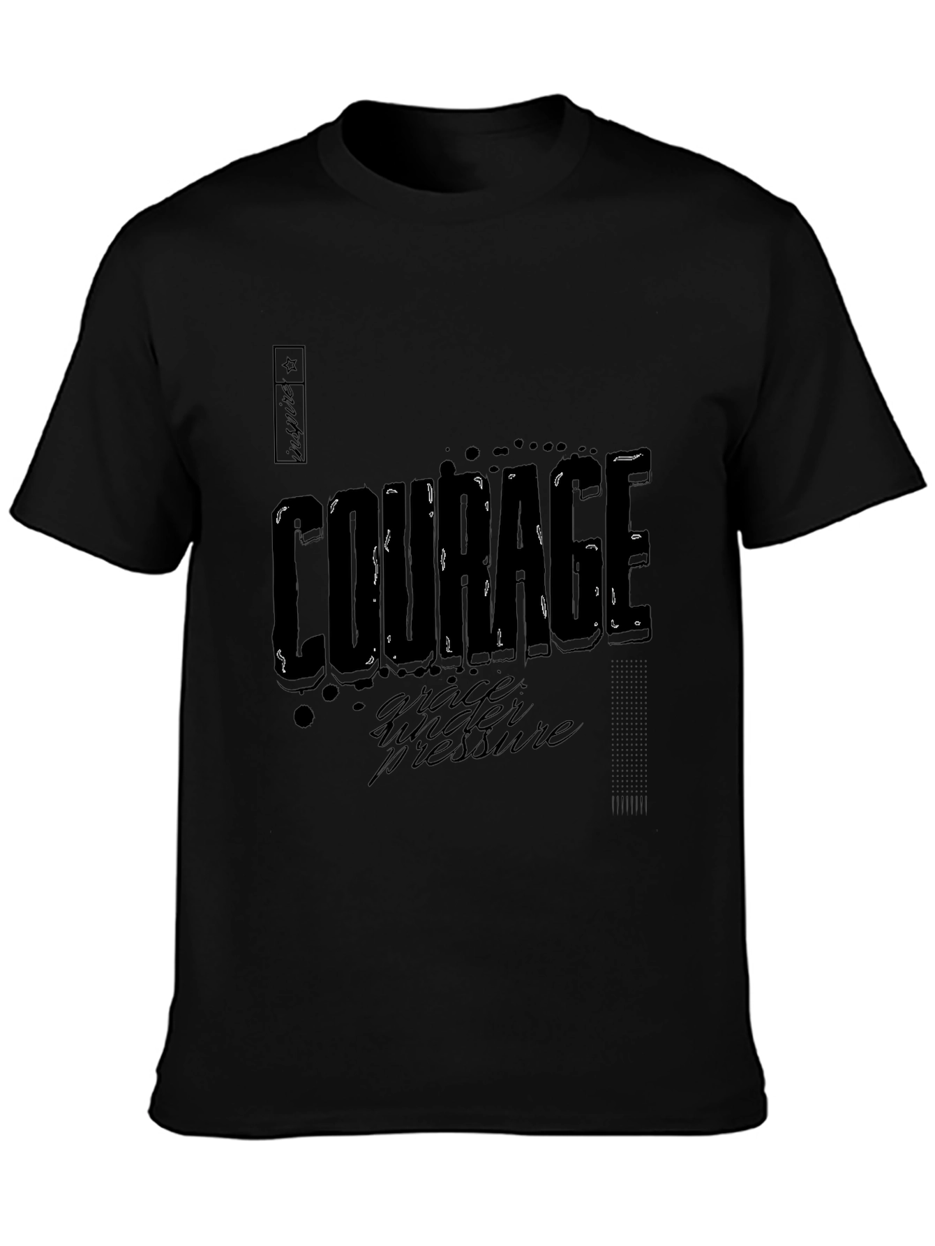 Courage Graphic Black T-Shirt: Grace Under Pressure Design