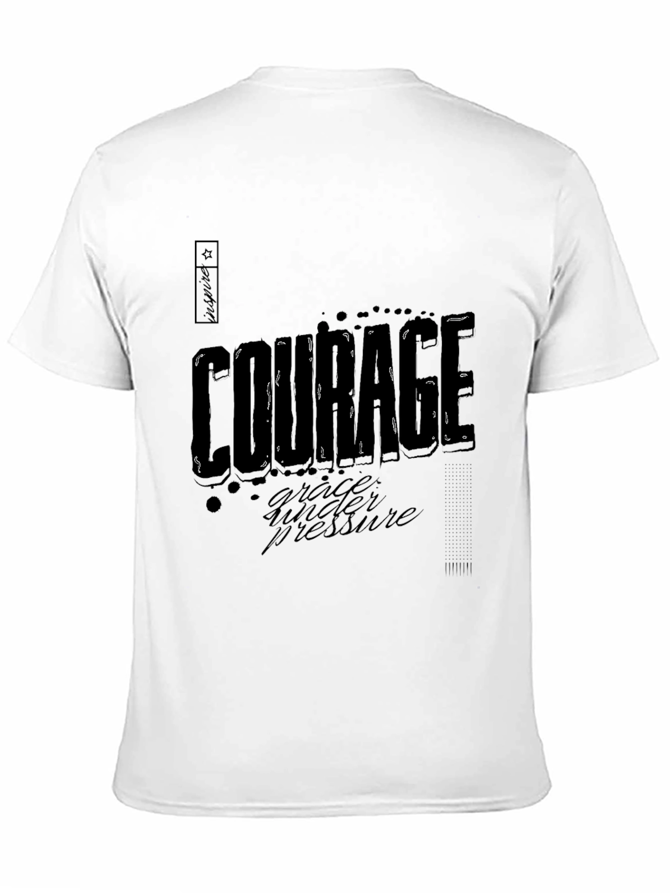 Courage Graphic Black T-Shirt: Grace Under Pressure Design