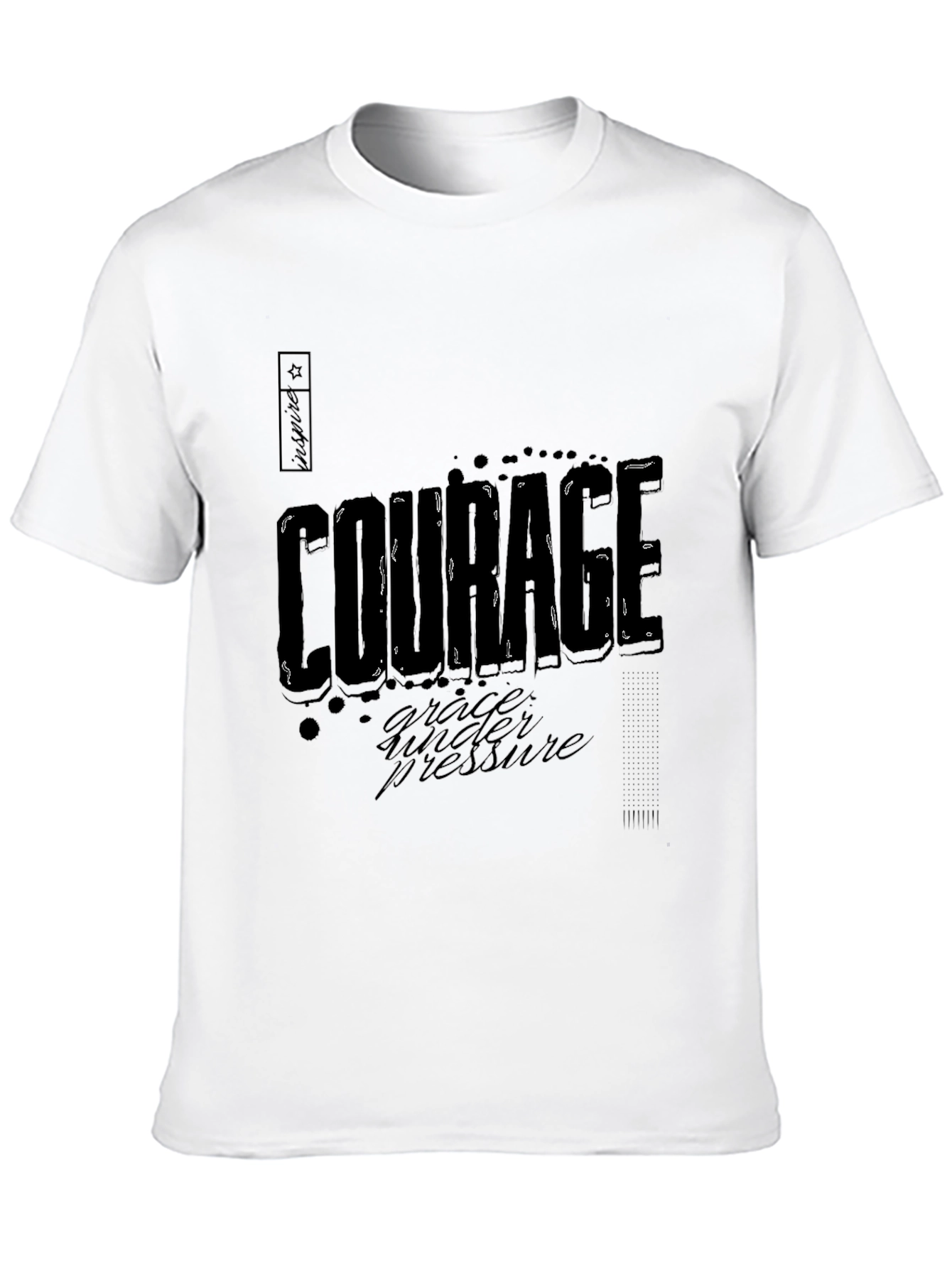 Courage Graphic Black T-Shirt: Grace Under Pressure Design