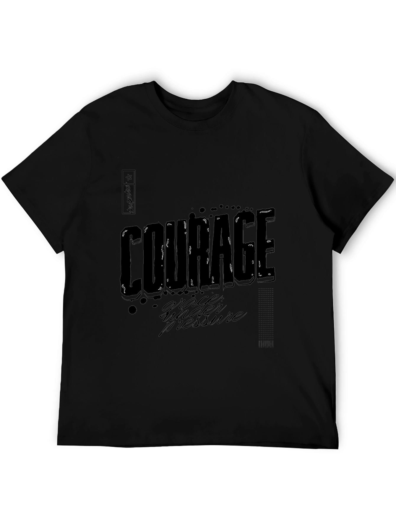 Courage Graphic Black T-Shirt: Grace Under Pressure Design