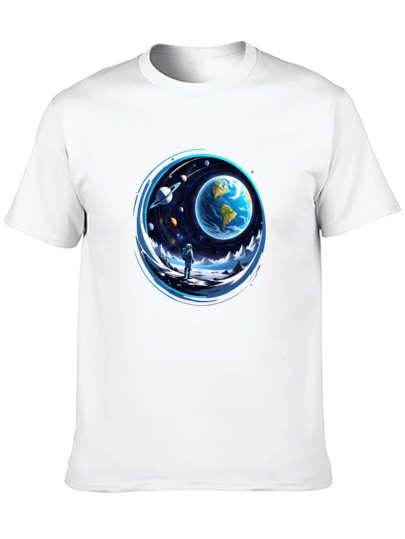 Astronaut & Earth Graphic Black Tee