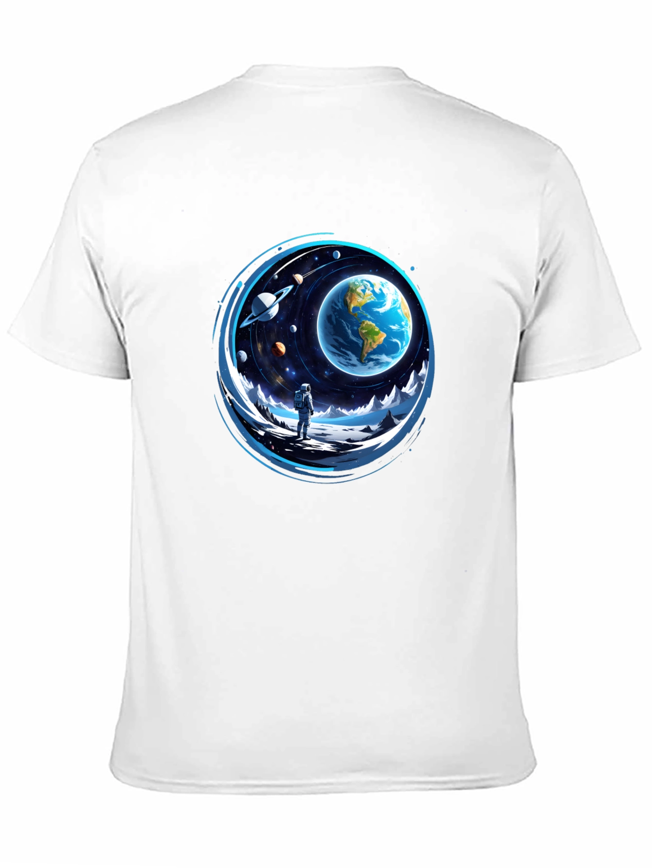 Astronaut & Earth Graphic Black Tee