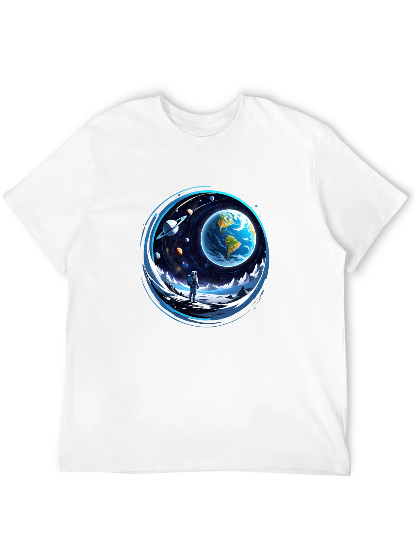 Astronaut & Earth Graphic Black Tee